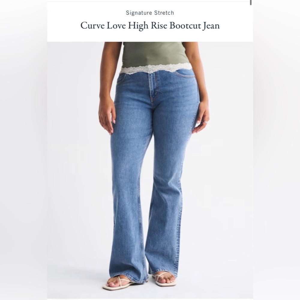 Abercrombie & Fitch Curve Love High Rise Boot Cut Jeans